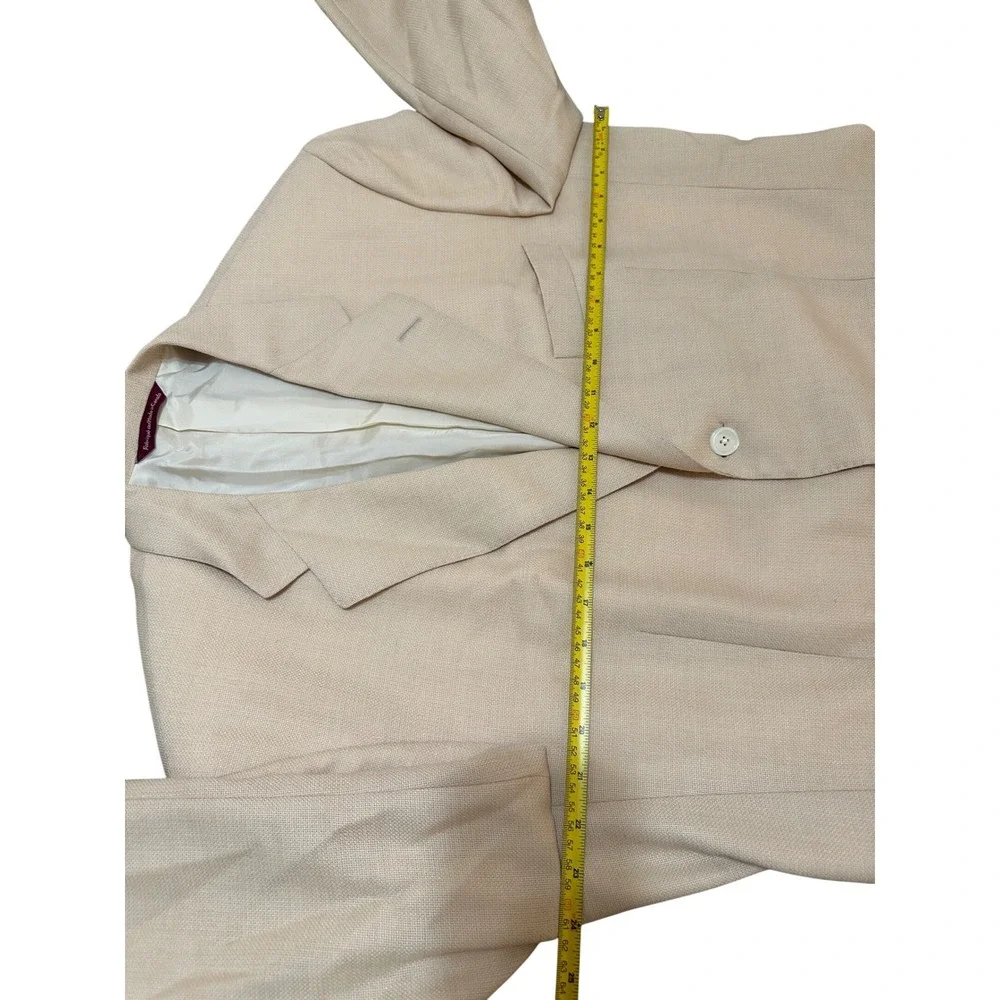 Michael Hayes Newport Mens Tall Long Blazer Jacket Beige‎ 44 Wool Silk Blend